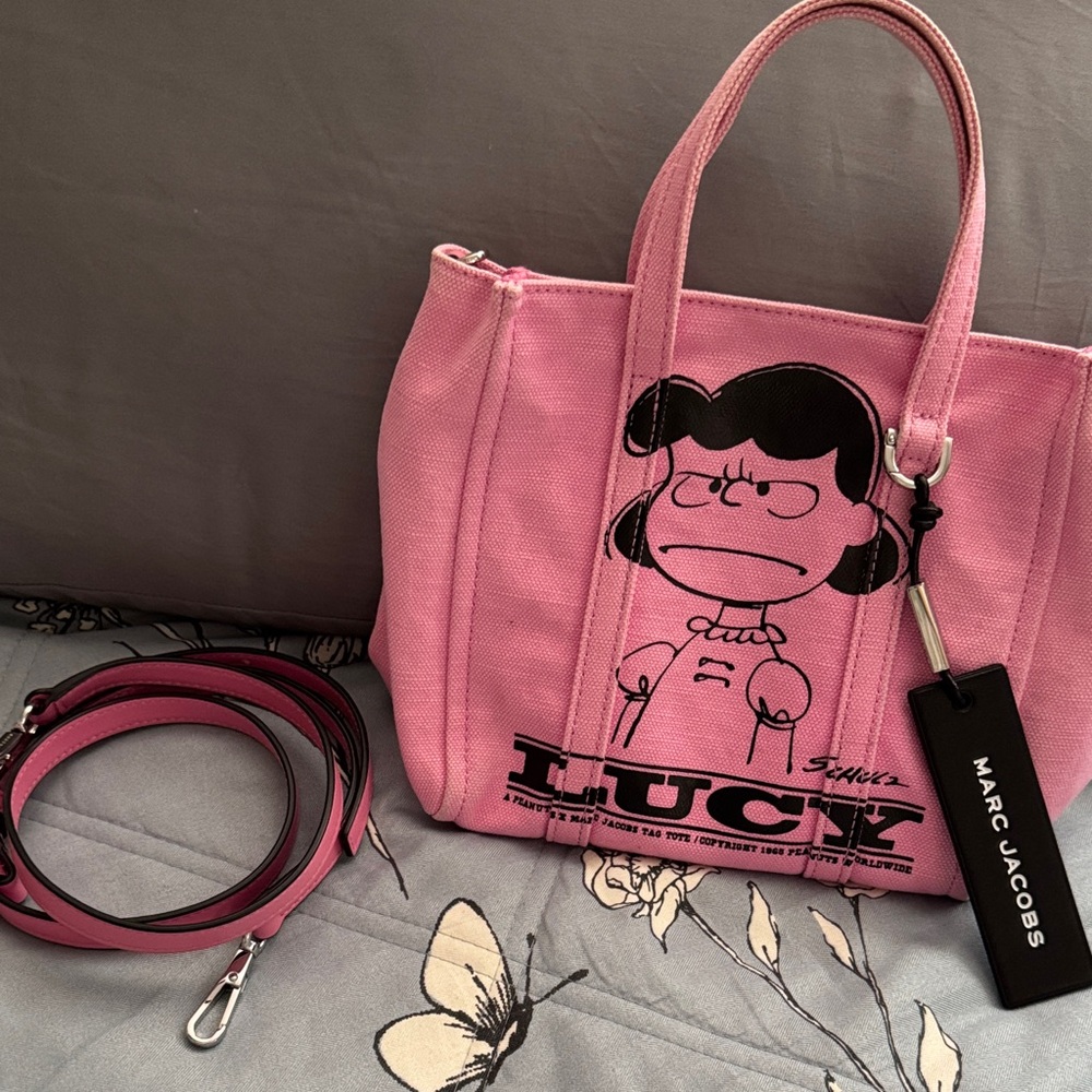 Marc Jacobs Peanuts Lucy Pink Graphic Tote